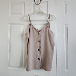 Button-Up V-Neck Tank - L